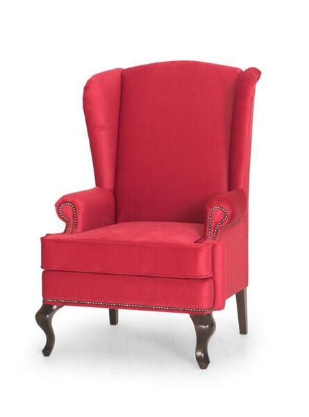 Красное английское кресло с ушами Shaggy Red